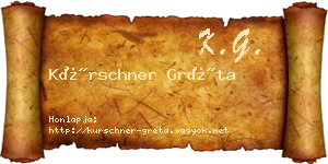 Kürschner Gréta névjegykártya